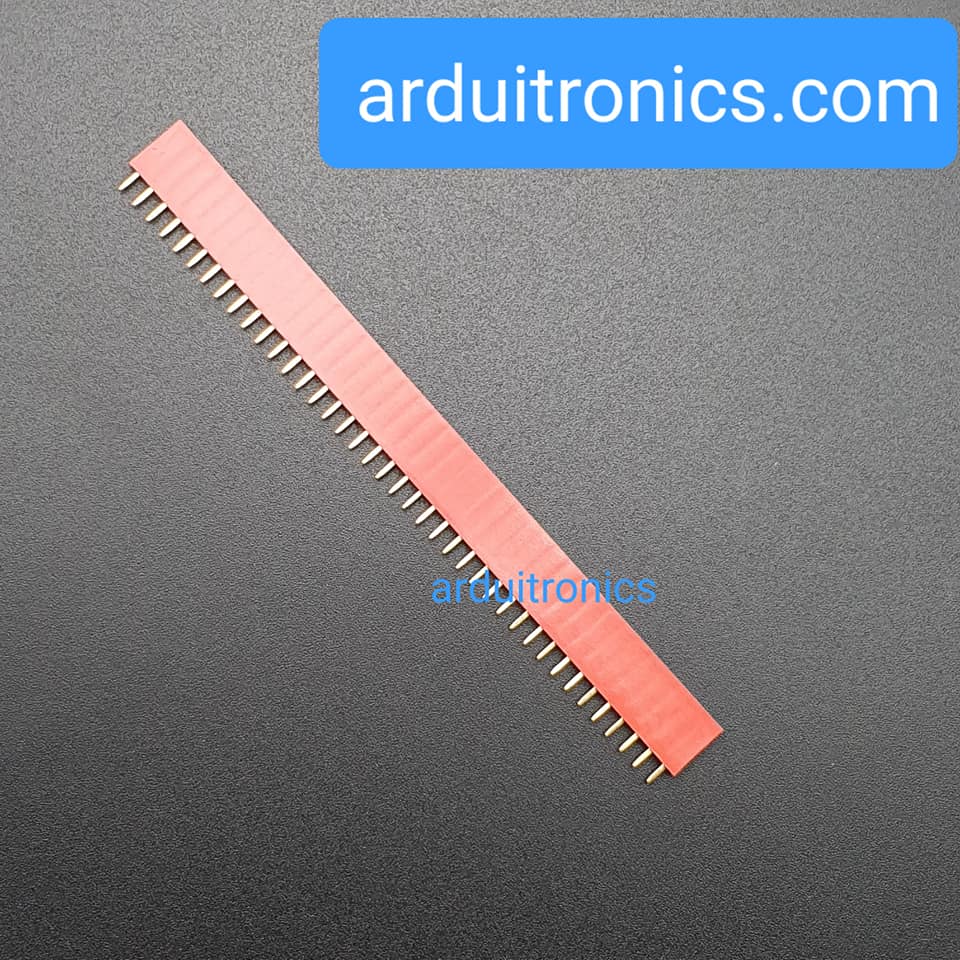 [Red] 1x40 Pin Single Row Female Header 2.54mm Pitch Straight Pin Square (จำนวน 1 ชิ้น)
