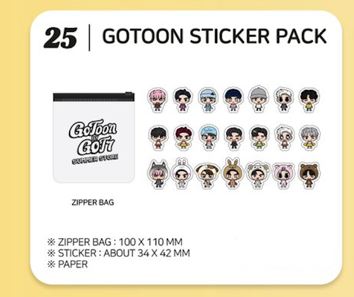 GOT7 - GOTOON BY GOT7 SUMMER STORE OFFICIAL MD - Gotoon Sticker Pack