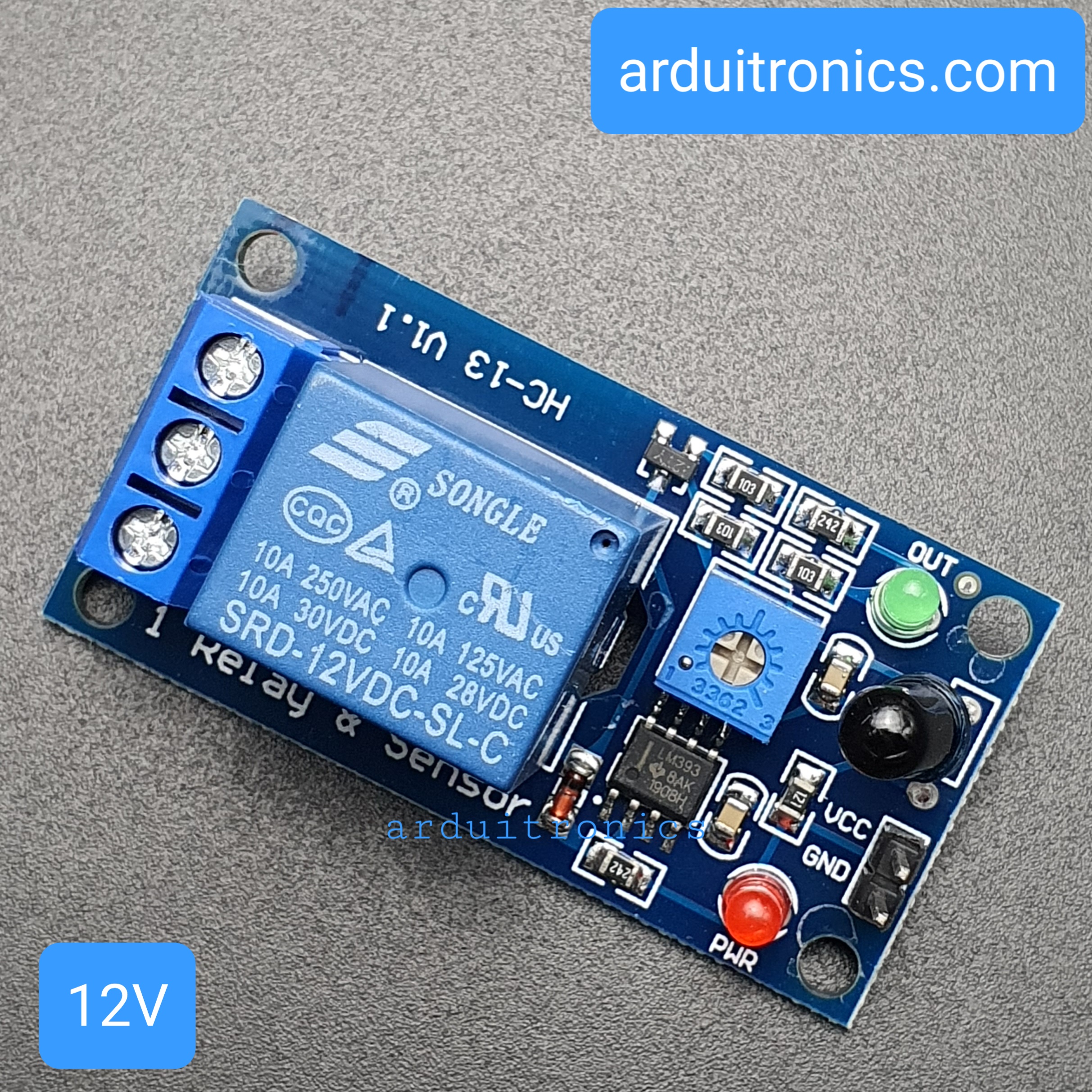 โมดูลตรวจจับเปลวไฟและสวิตช์รีเลย์ (12V) Flame Sensor with Relay Module