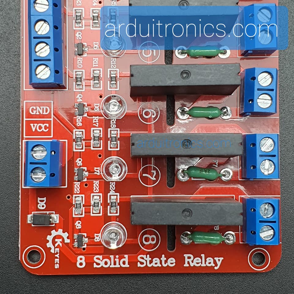 Keyes 8 Channel Solid State Relay Module (SSR) Red PCB