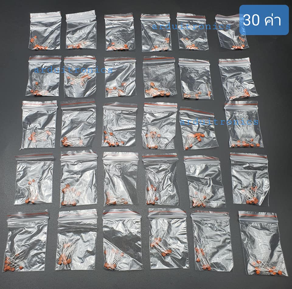 Ceramic Capacitor Set 300 Pcs แพคเกจตัวเก็บประจุแบบเซรามิก 2pf-0.1UF รวม 30 ชนิดๆละ 10 ชิ้น