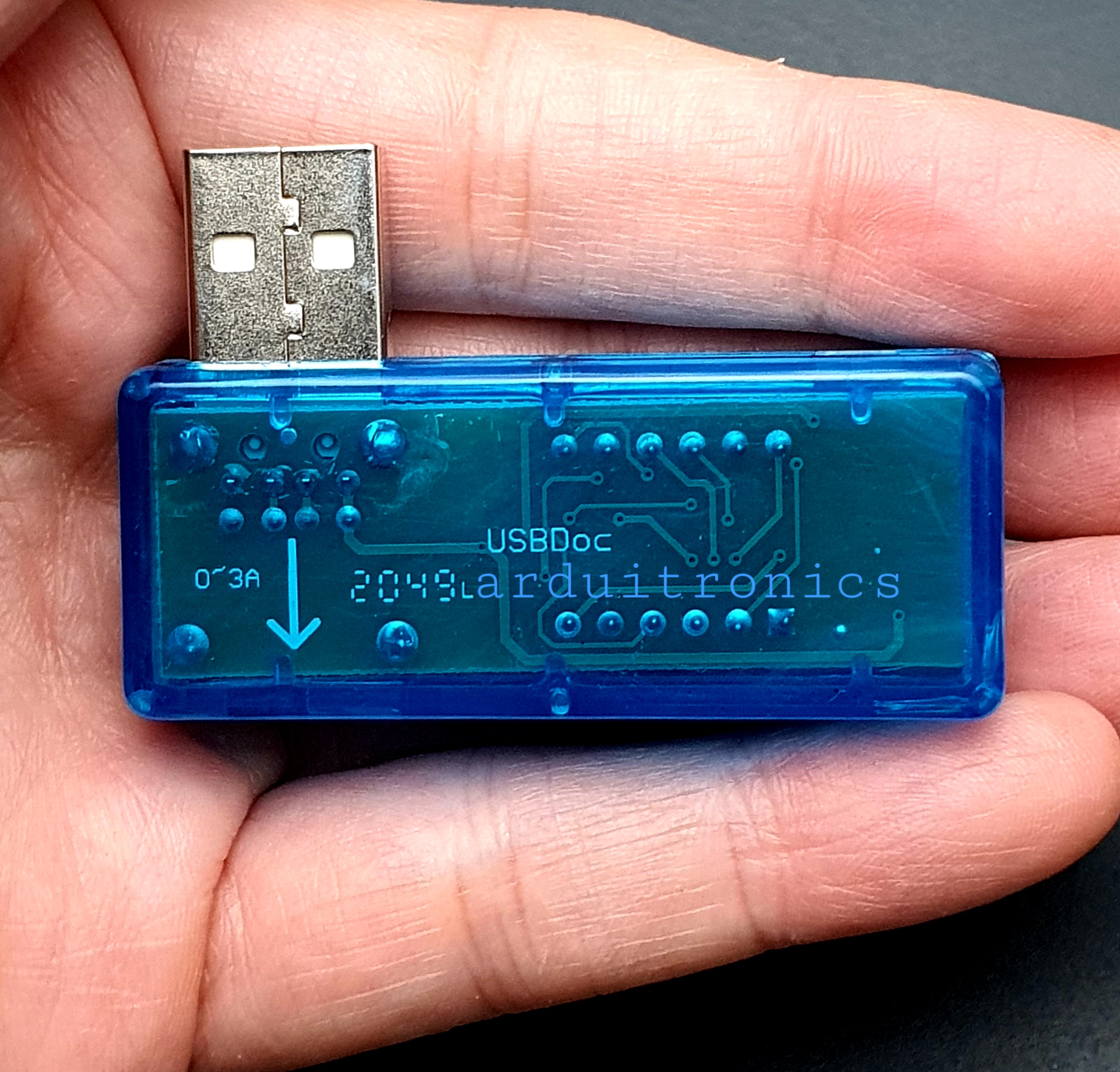 LED USB Mobile Power Charging Current Voltage Tester ยูเอสบีวัดแรงดันไฟฟ้า สีฟ้า