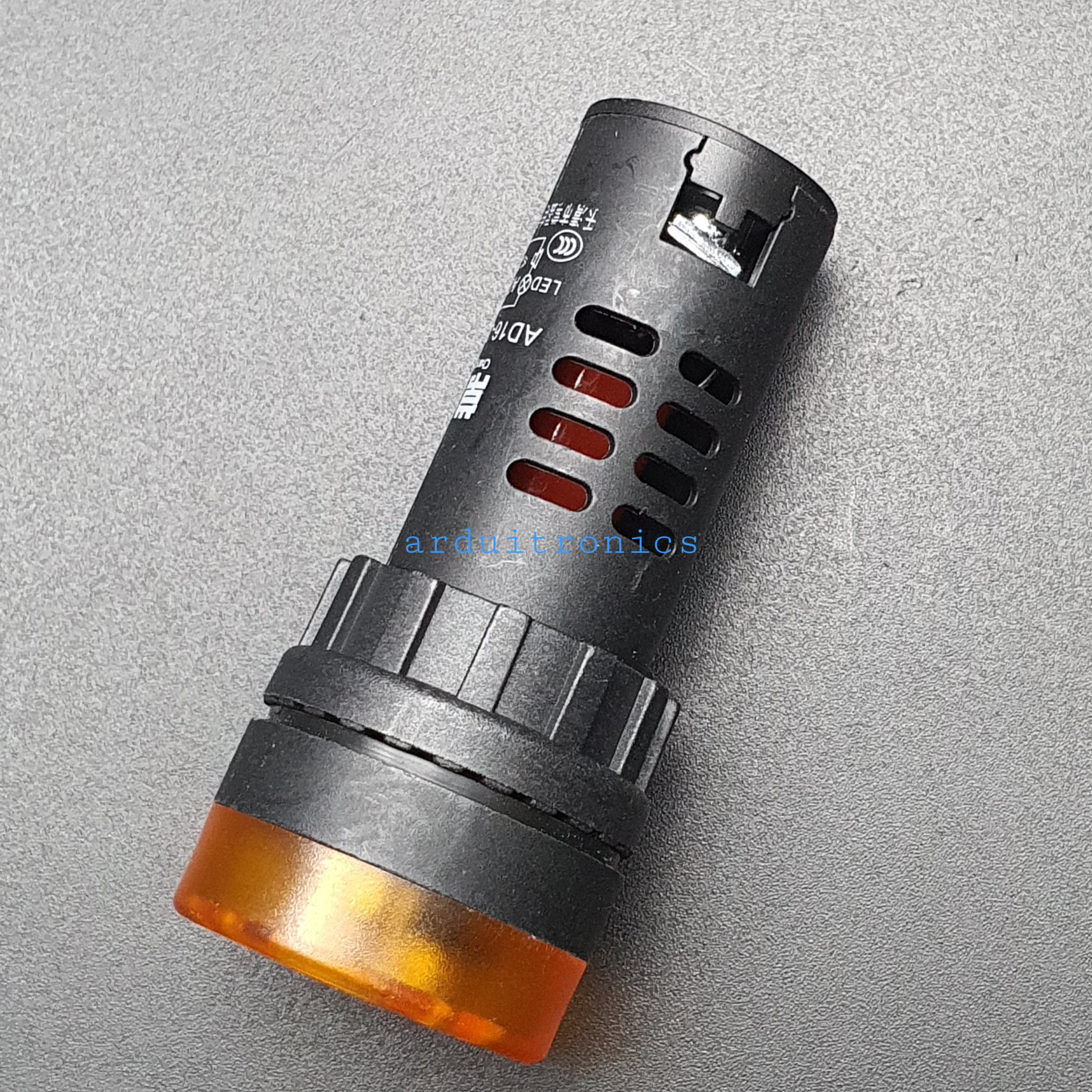 ไฟสีส้ม Buzzer LED Alert 220VAC เสียงและแสงสัญญาณเตือนภัย ออดไฟฟ้า 22mm