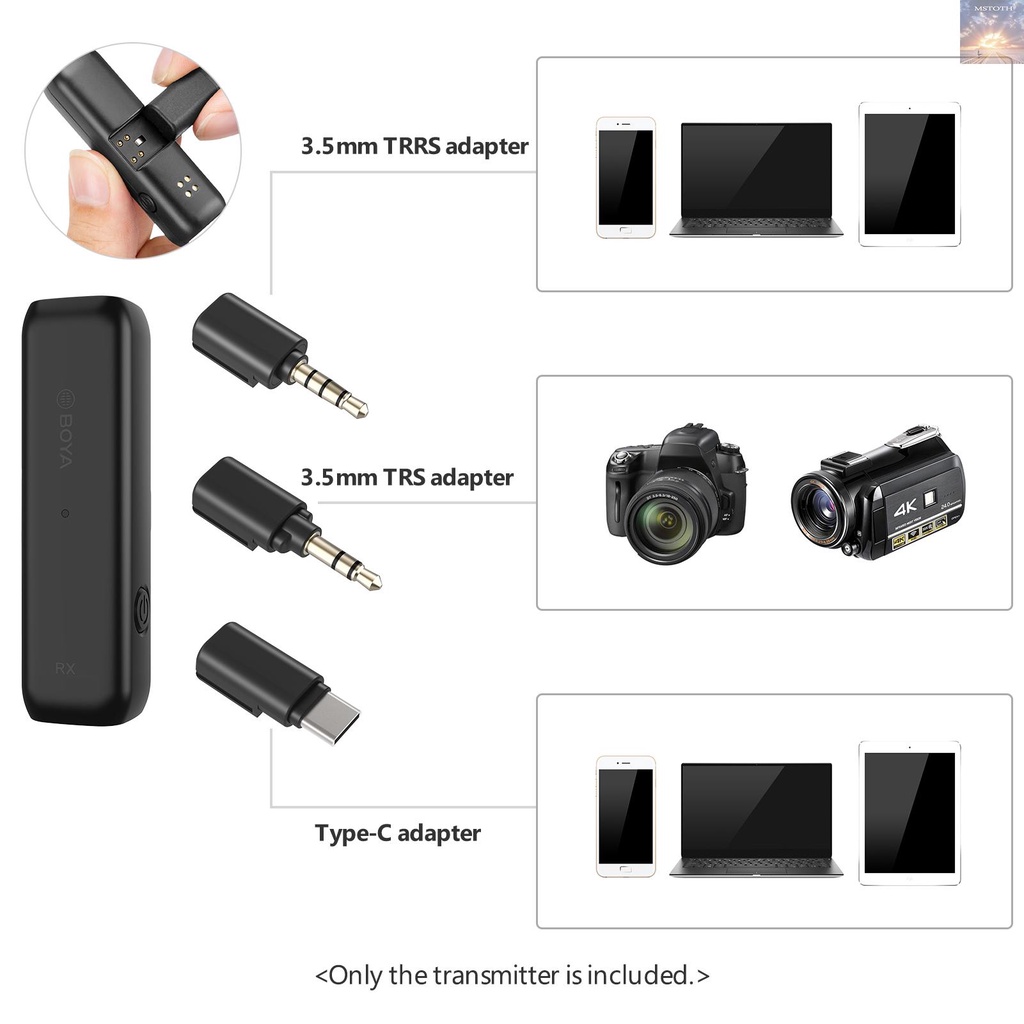 Boya BY-WM3D/WM3U Wireless Mini Microphone Lightning(MFi Certified) Type-C ไมค์ไลฟ์สดไร้สาย ไมค์โครโฟนไร้สายfor iOS Type-C Devices Vlog