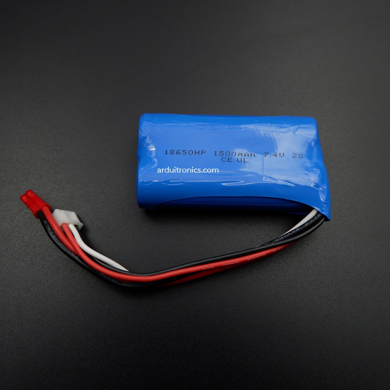 Rechargeable 18650HP Lithium Battery 7.4V 1500mAh (หัวสายไฟแบบ JST)