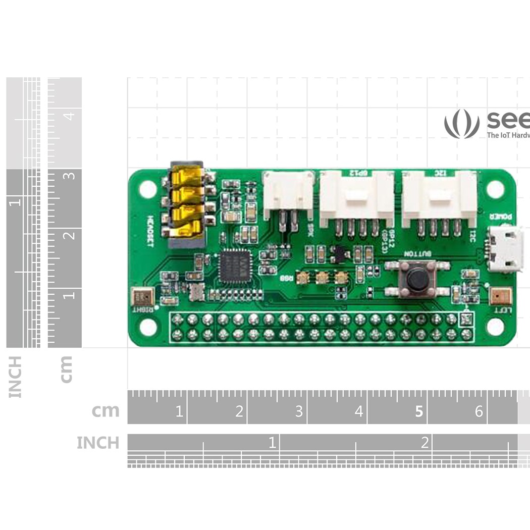 ReSpeaker 2-Mics Pi HAT ใช้ได้กับ RPi Zero/ 1B+/ 2B/ 3B /3B+/4B (แท้จาก SeeedStudio)