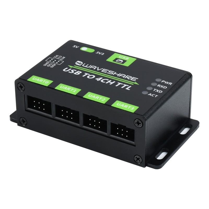 Industrial USB TO 4CH TTL Converter, USB To UART, Multi Protection & Systems Support มาพร้อมสายต่อ 4ชุด (แท้จาก waveshare)