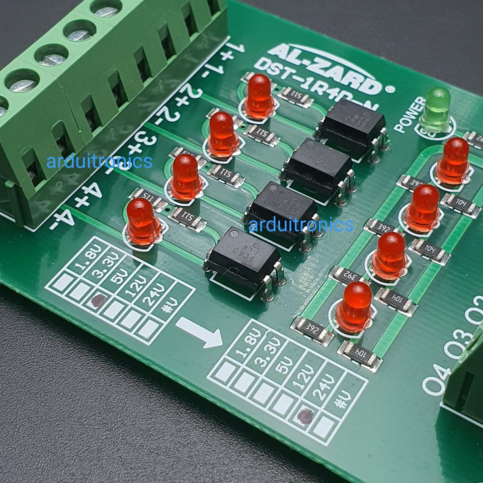 5V to 24V 4 Channel 5V - 24V Optocoupler Isolation Module PLC Signal Level Voltage Conversion Board