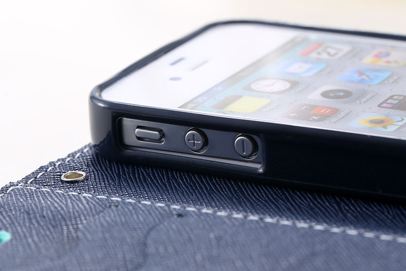 Mercury Series Color Button Case for iphone 5 5S 5G PU Leather Wallet Stand Function Cover