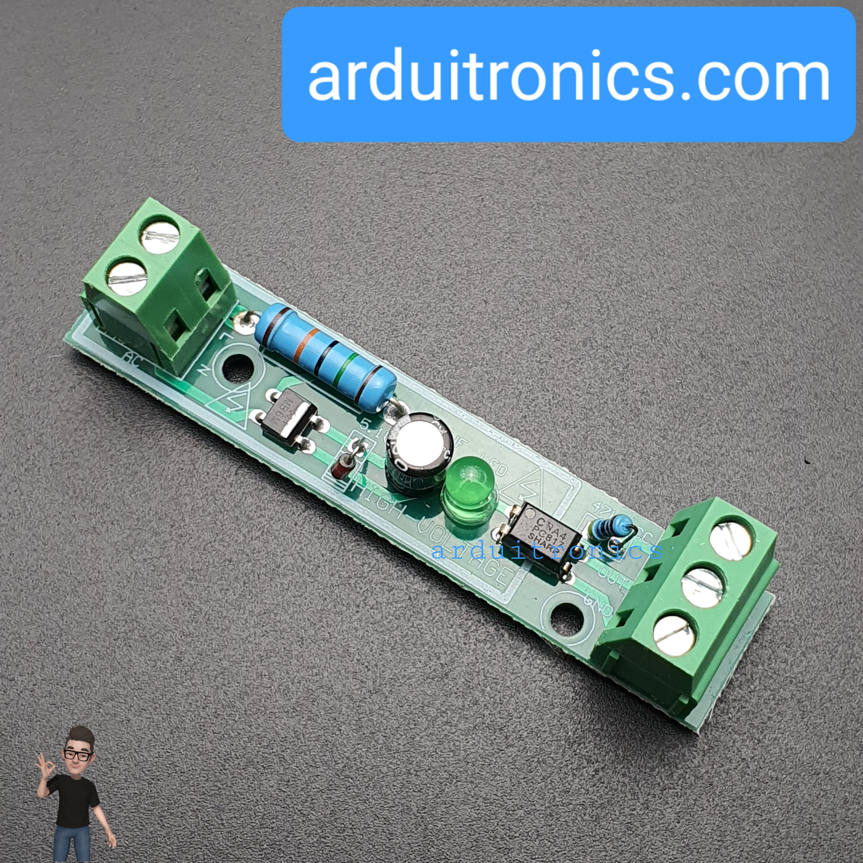1 Channel โมดูลตรวจสอบไฟ AC 220V AC Optocoupler Module 220V Optocoupler Isolation Detection 220V