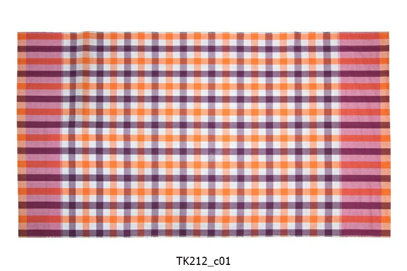[2ม.] ผ้าขาวม้า TK212 ม่วงส้ม