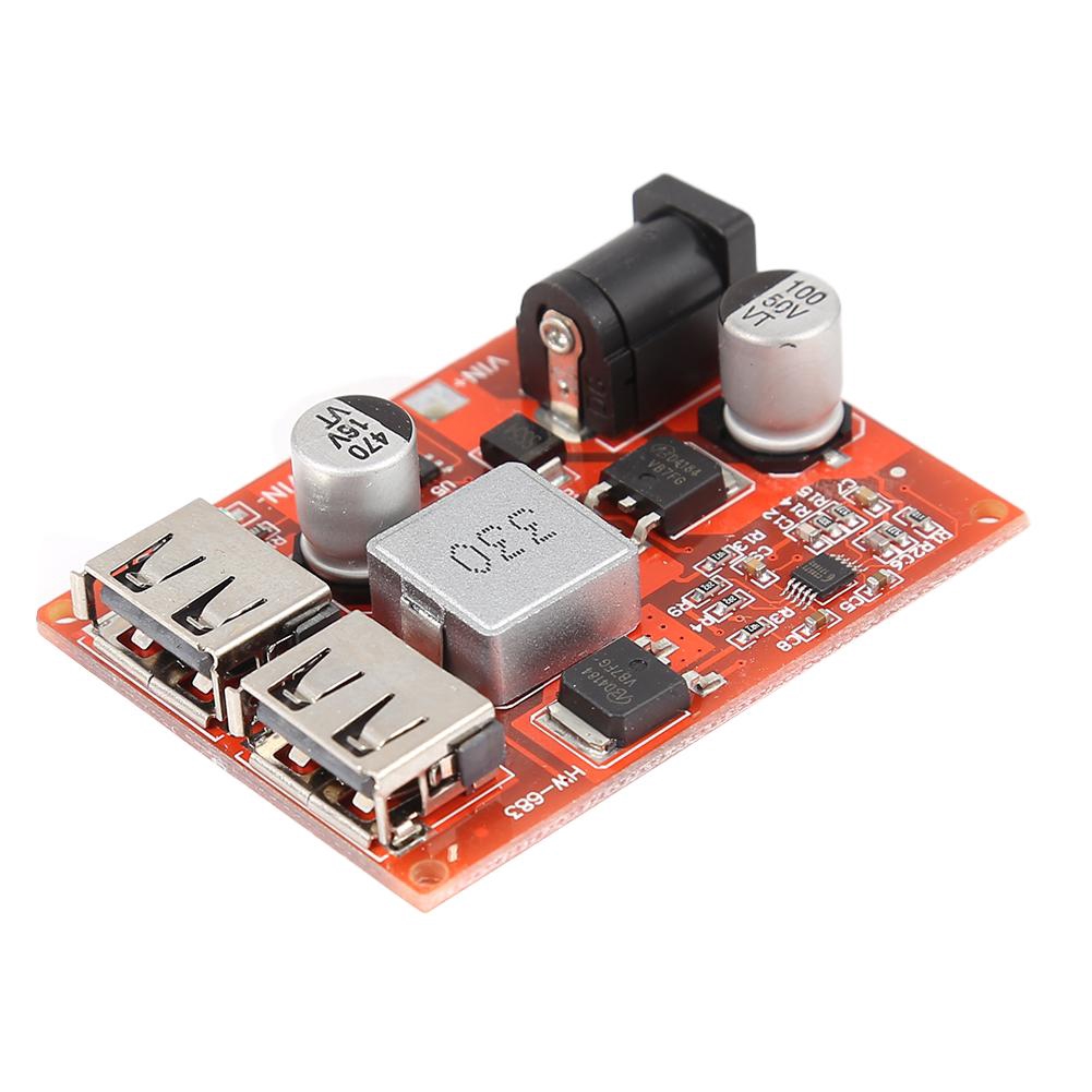 Hight Quality LM2596S Dual Port USB Step Down Module โมดูลแปลงไฟแบบปรับค่าได้จาก 6-36V เป็น 5V กระแสสูงสุด 3A
