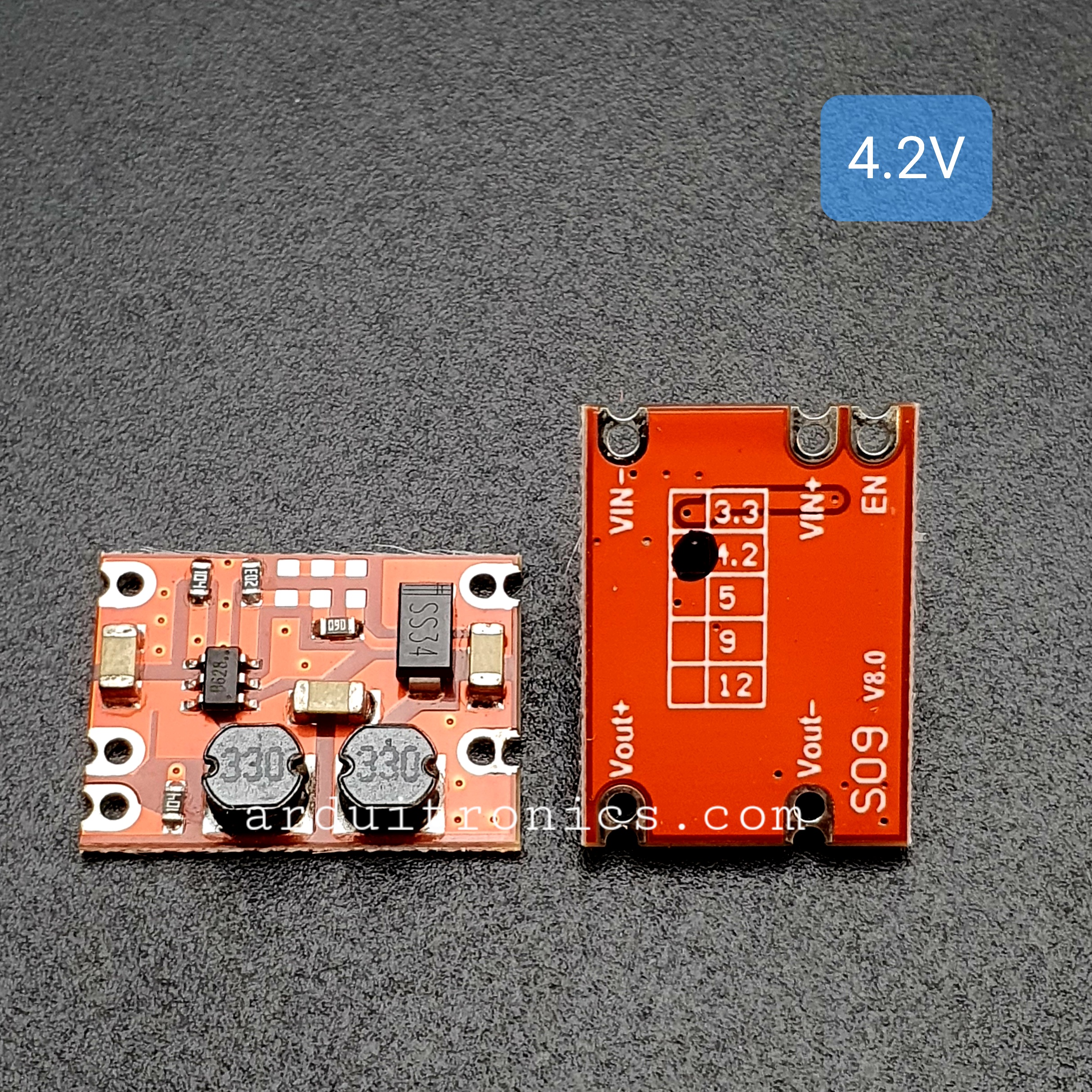 DC Automatic Step-Up and Step-Down Power Supply Module 3-15V to 4.2V 600mA โมดูลแปลงไฟ 3-15V เป็น 4.2V 600mA