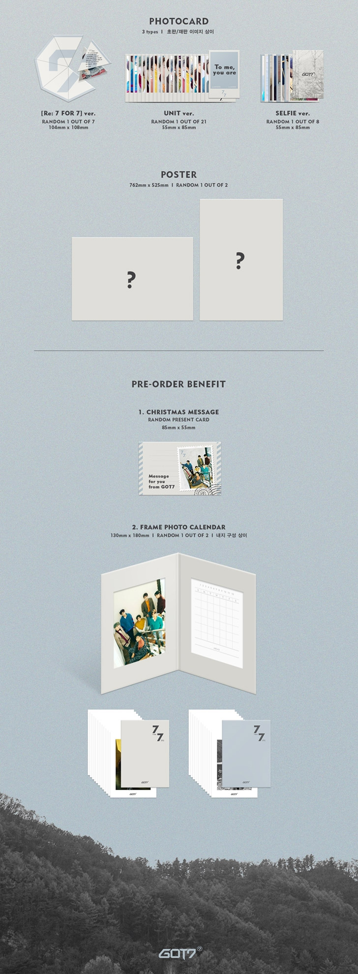 GOT7 - Album [7 for 7] (PRESENT EDITION) แบบ set 2 ปก STARRY HOUR