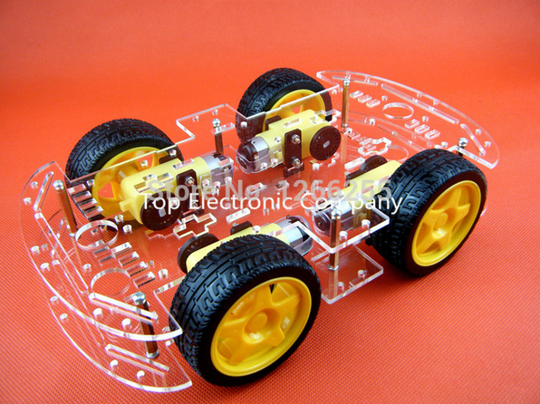 Smart Car Robot Kit 4WD (มาพร้อมกับ Uno + Motor Drive + Bluetooth + Sensor Shield และ เซ็นเซอร์ต่างๆครบครัน)