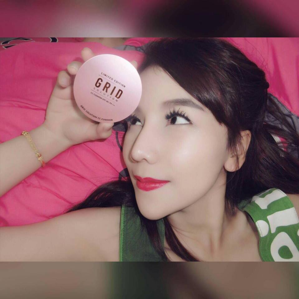 Grid Solution CC Cushion SPF50+ PA+++ กริด โซลูชั่น ซีซี คุชชั่นแป้งน้ำแร่ เกาหลี ปกปิดเนียนสนิท มี ให้เลือก 2 สี ตลับ ชมพู และ ดำ