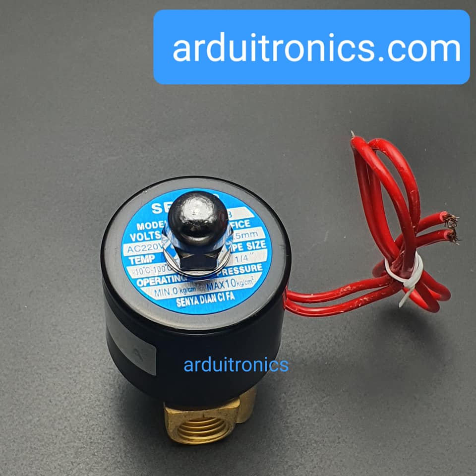 โซลินอยวาล์ว ทองเหลือง (Solenoid Valve Normally Closed) 2 หุน (1/4") 220VAC - ยี่ห้อ Senya 2W-025-08