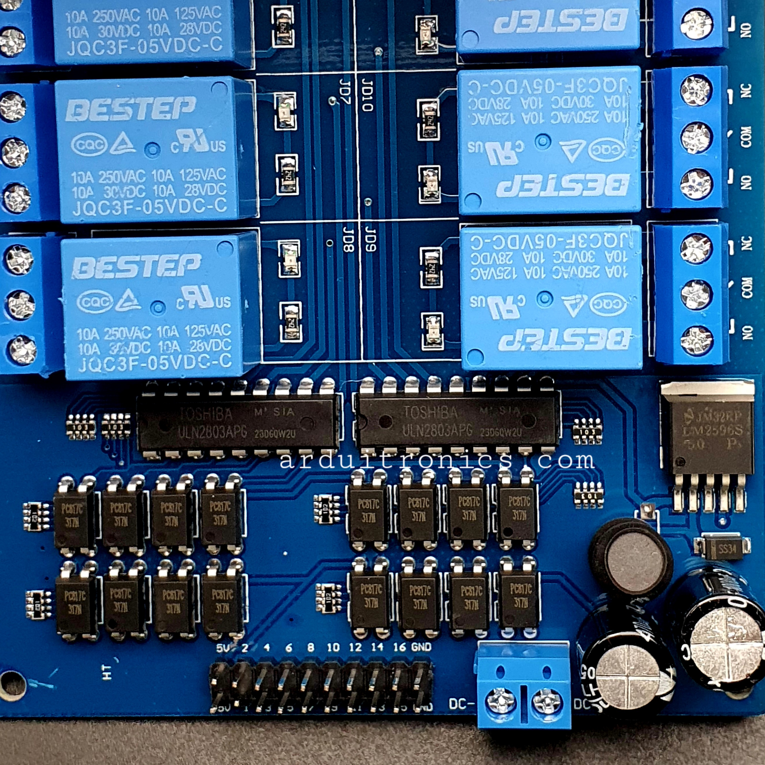 16 Channel Relay รีเลย์ 16 ช่อง (5V) High Level Trigger หัวรีเลย์ยี่ห้อ BESTEP