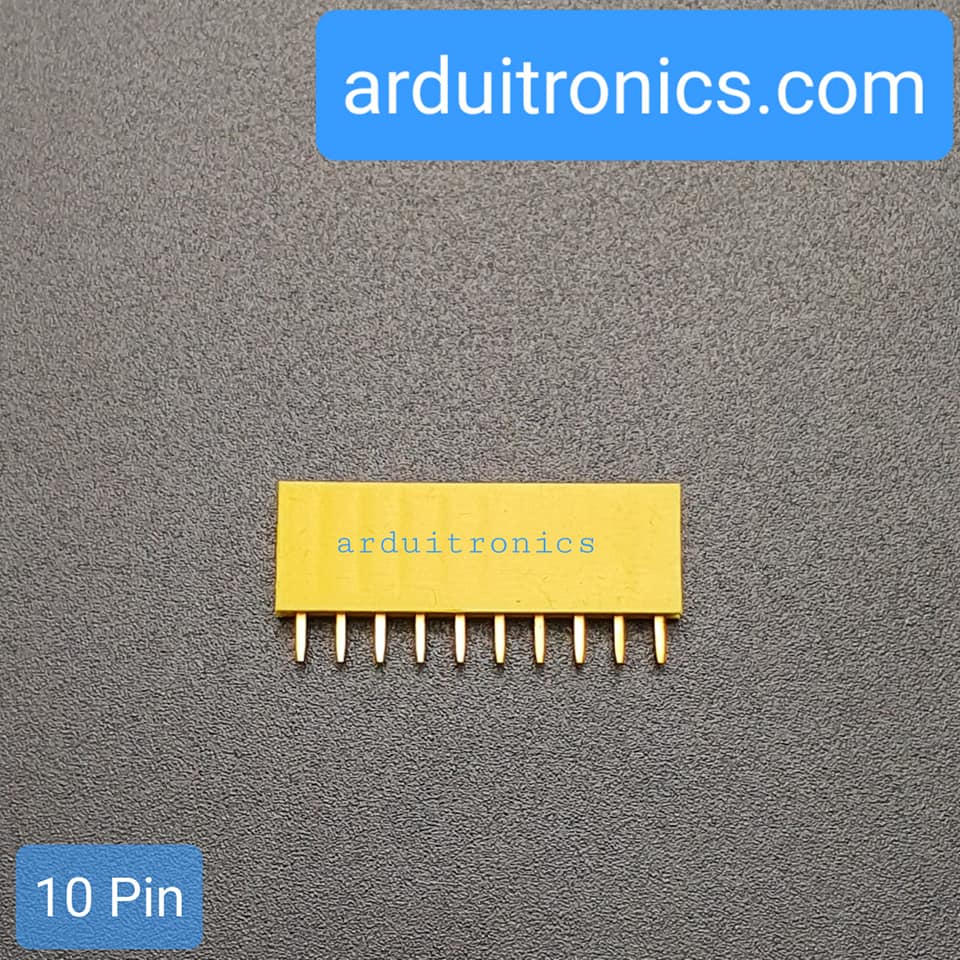 [Yellow] 1x10 Pin Single Row Female Header 2.54mm Pitch Straight Pin Square (จำนวน 1 ชิ้น)