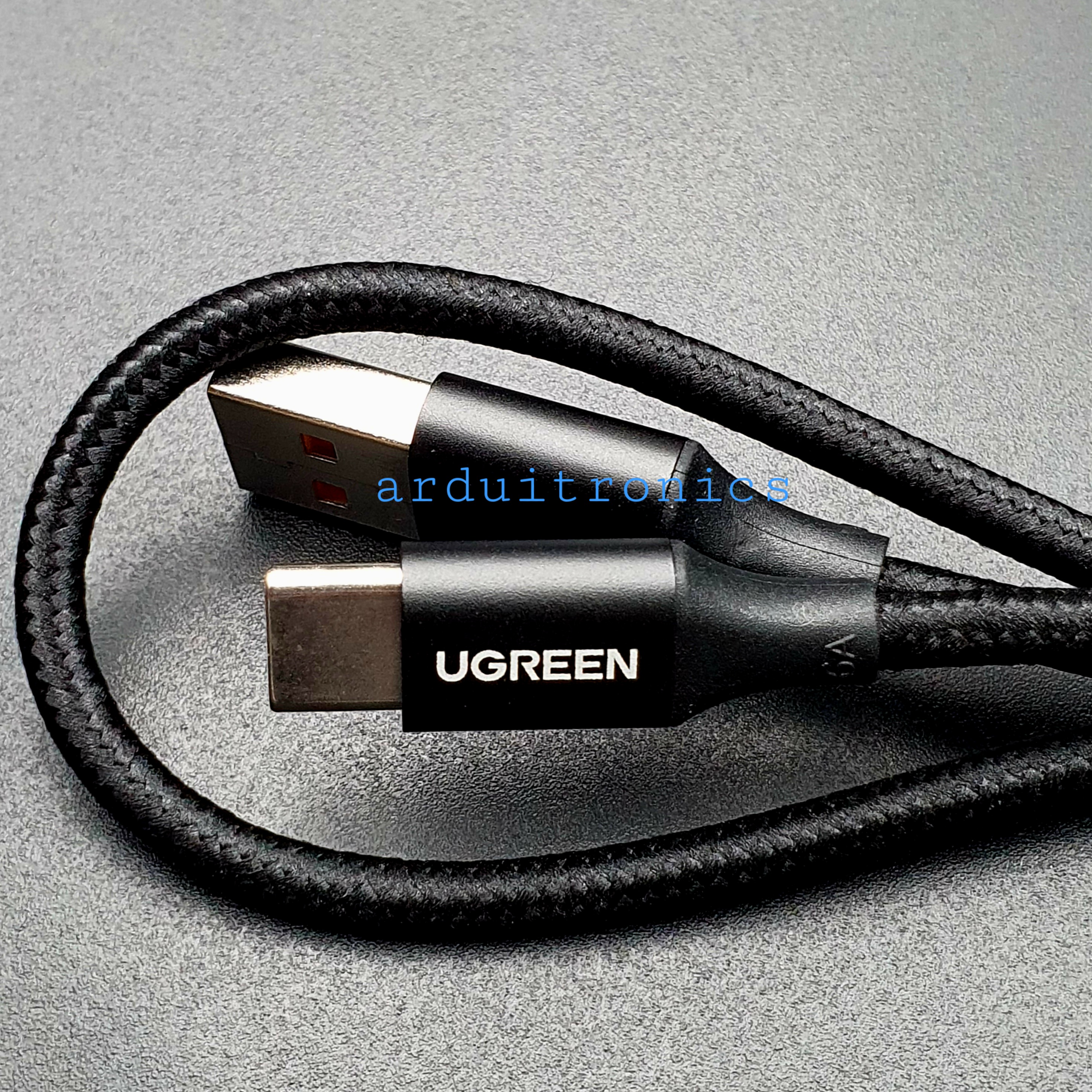 สาย USB-A to USB Type-C สีดำ ยาว 0.5 เมตร ยี่ห้อ Ugreen (Data Transfer + Power Cable)