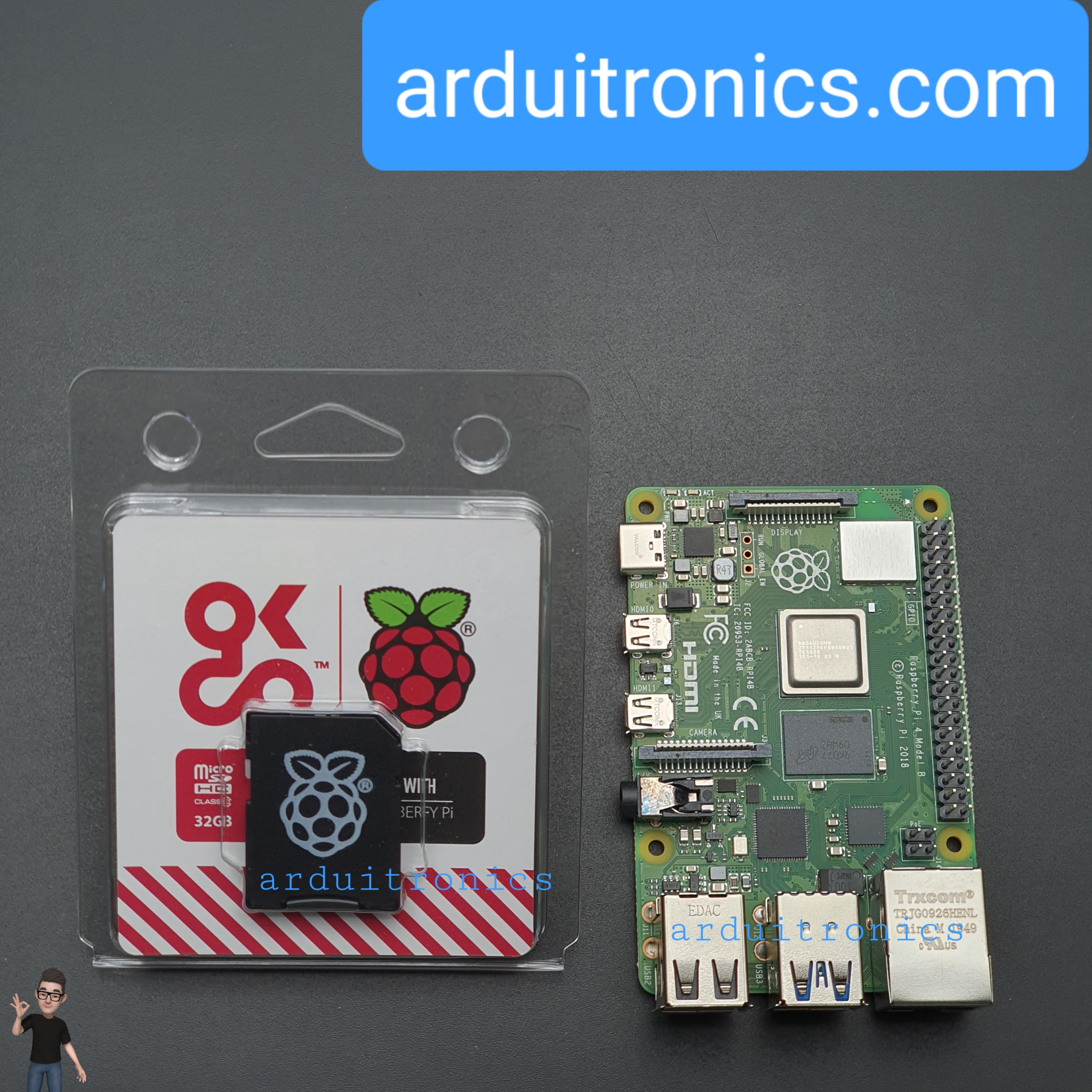 [RPi4 Kit] Raspberry Pi 4 Model B (2GB) + micro SDcard 32GB แท้จาก RS (ลง NOOBS มาแล้วจากผู้ผลิต)