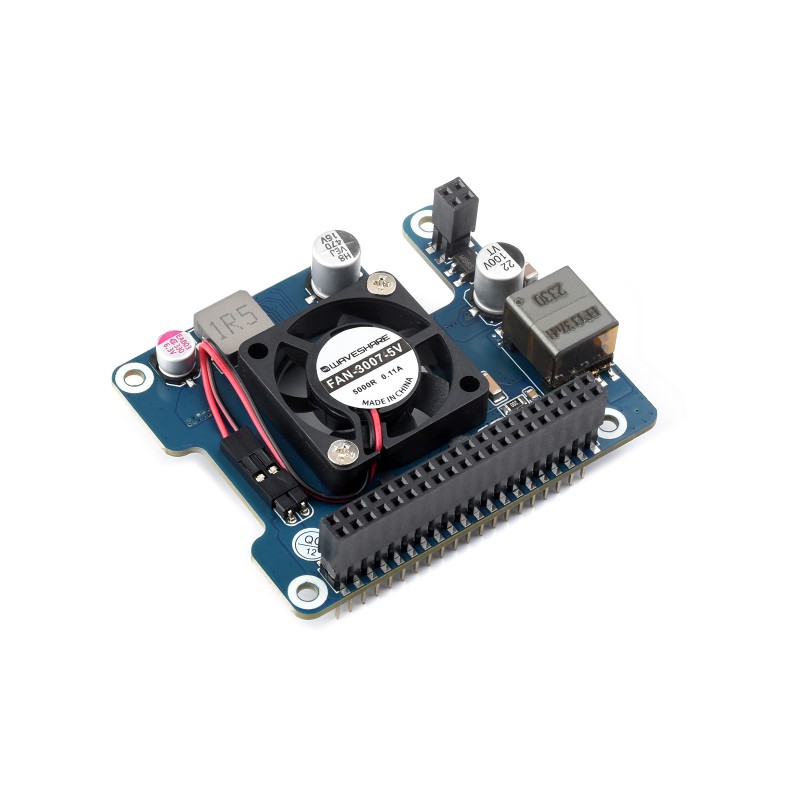 Power Over Ethernet HAT (F) For Raspberry Pi 5, High Power, Onboard Cooling Fan, With Metal Heatsink, Supports 802.3af/at network standard (แท้จาก Waveshare)
