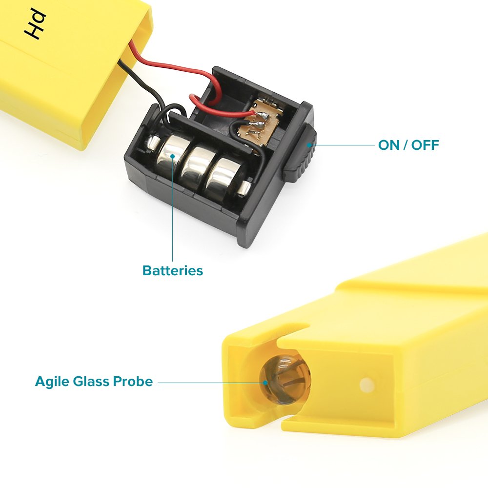 ปากกาวัดค่ากรดด่าง PH Test Pen สีเหลือง ( pH-2011 ) + Free PH Buffer Powder