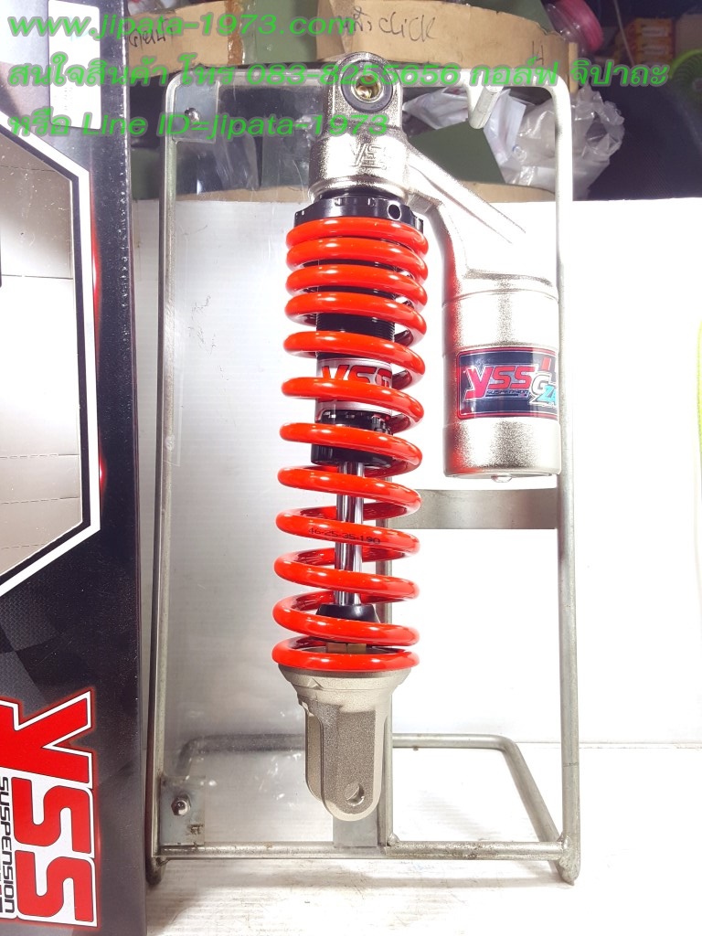 (Mio,Click) โช้คอัพหลังเดี่ยว YSS รุ่น G-ZA สำหรับ Yamaha Mio,Fino และ Honda Click,Scoopy i สีดำ-แดง
