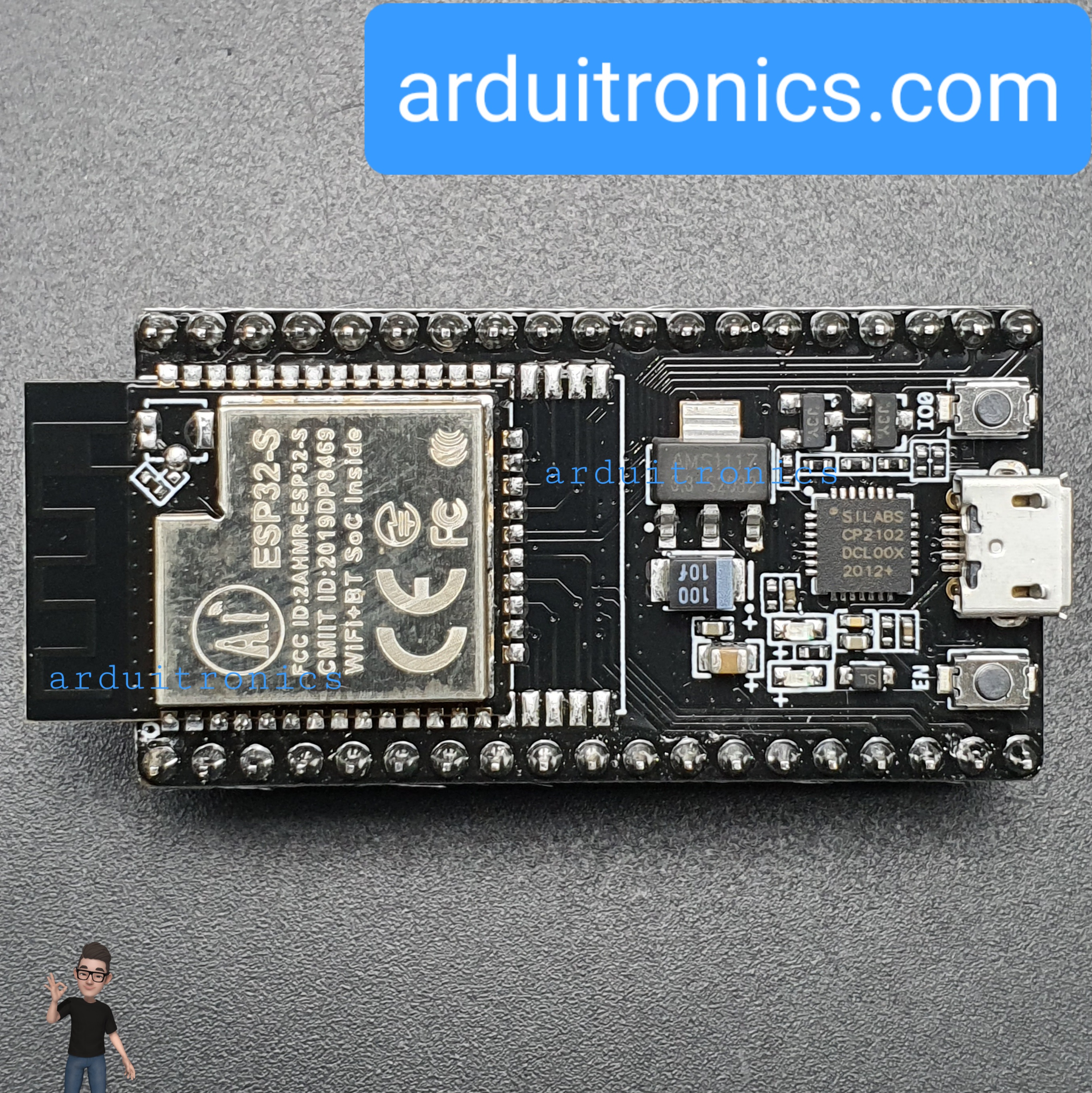 NodeMCU ESP-32S (WiFi + Bluetooth) มีช่องสำหรับใส่หัวต่อเสาอากาศแบบ IPEX 38 pin