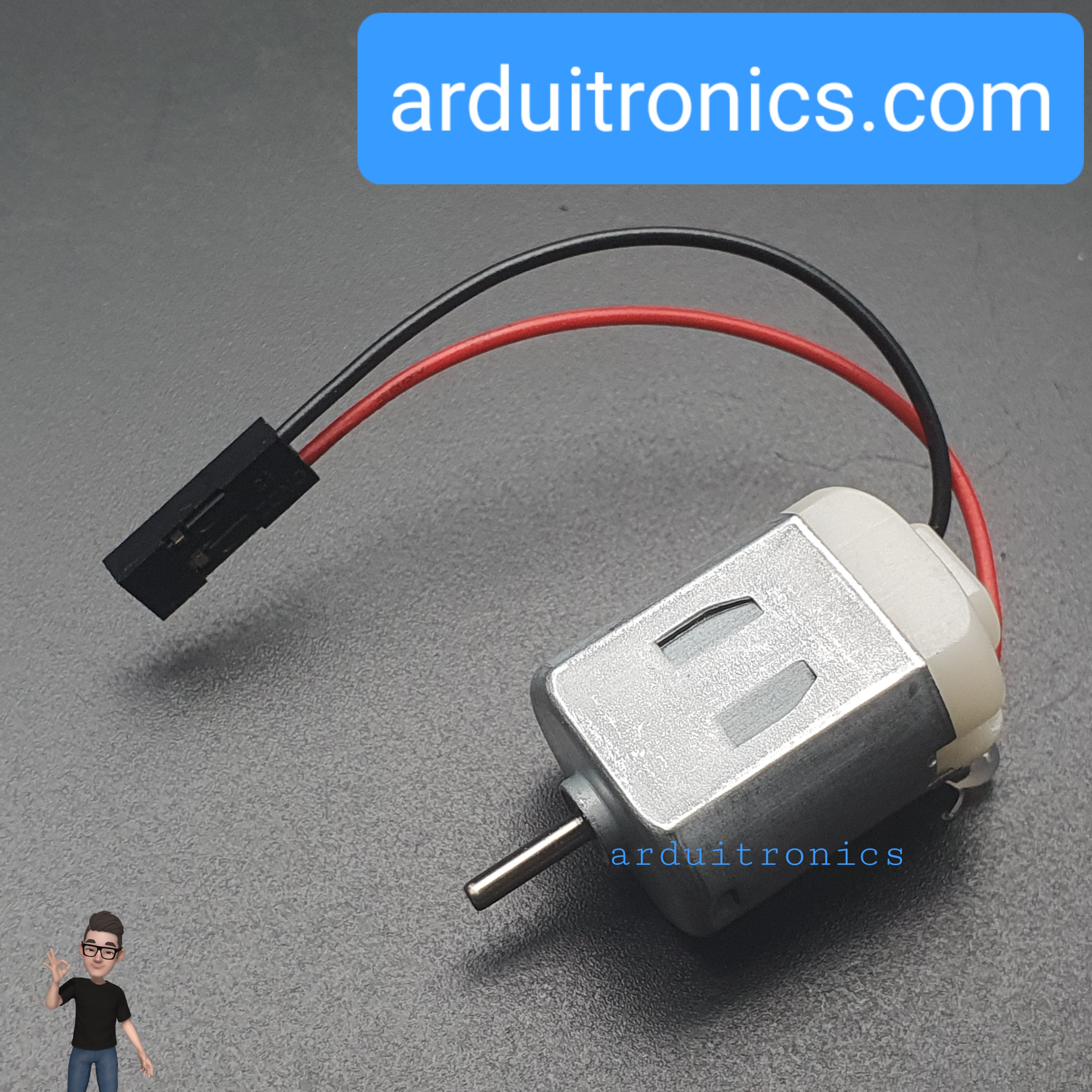 DC Motor 1-6 Volt มาพร้อมสายไฟ (หัว female + สายต่อขยาย) for DIY Projects