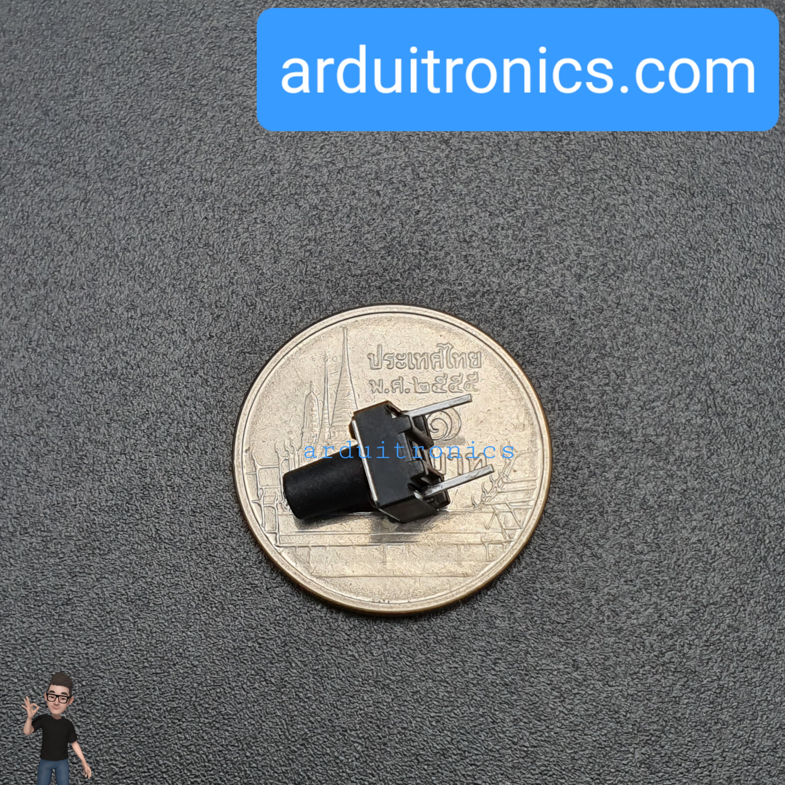 Tact Switch 6X6x9mm ไมโครสวิตช์ กดติดปล่อยดับ 2 ขา (หัวกลม)