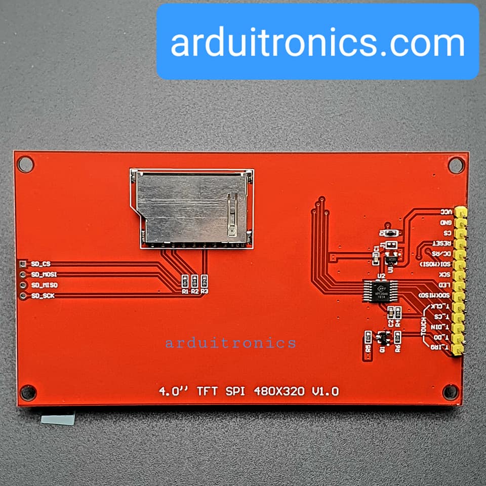 จอแสดงผล TFT LCD ขนาด 4.0" Color module 480x320 แบบสัมผัสพร้อมช่องเสียบ SD Card Driver ST7796S For Arduino + Free Stylus Pen