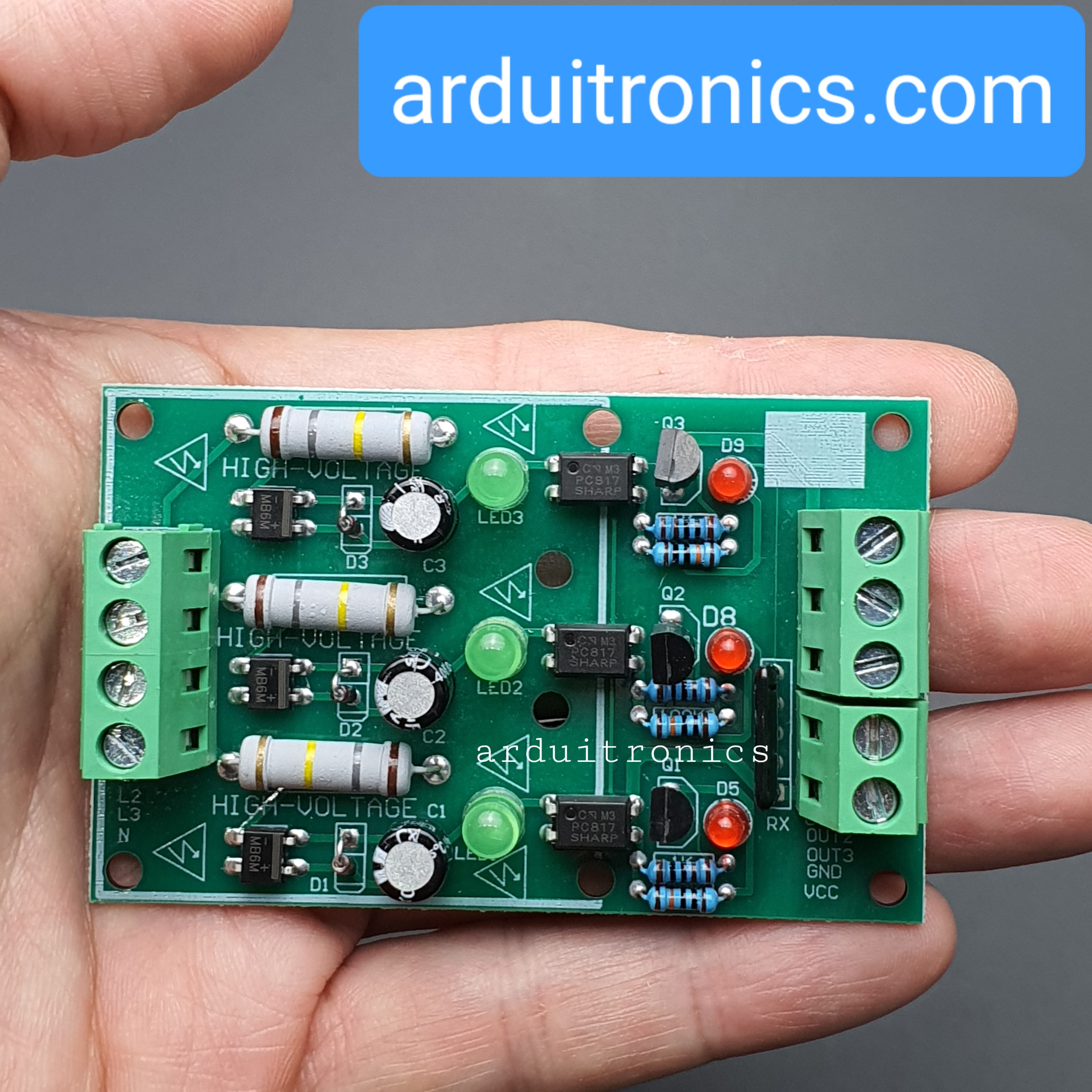 3 Channel โมดูลตรวจสอบไฟ AC 220V AC Optocoupler Module 220V Optocoupler Isolation Detection 220V