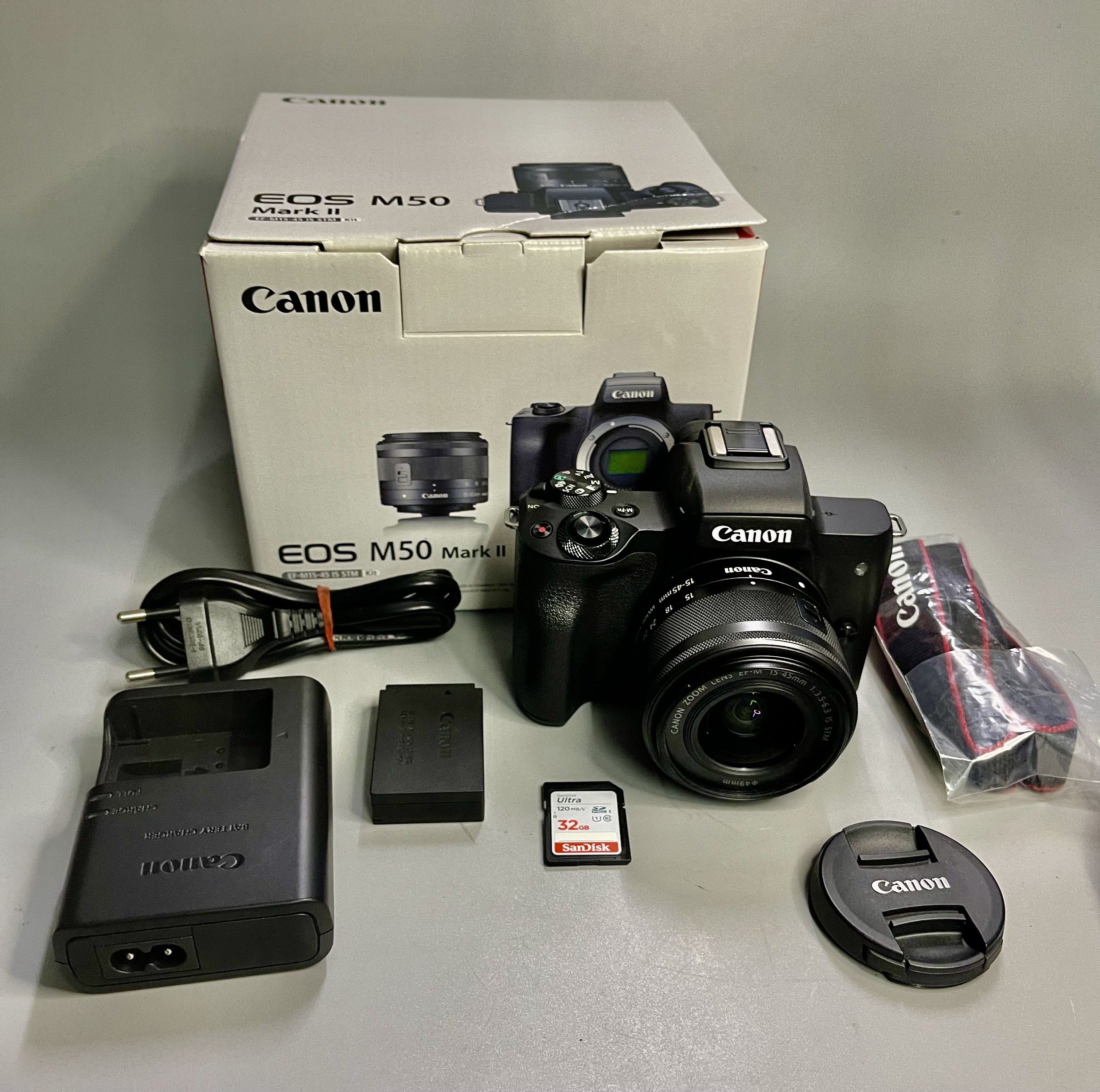 Canon EOS M50 mark II EF-M 15 45mm IS STM 24.1MP 4K มือสองสภาพสวย เหมือนใหม่ใช้น้อย shutter 2xxx