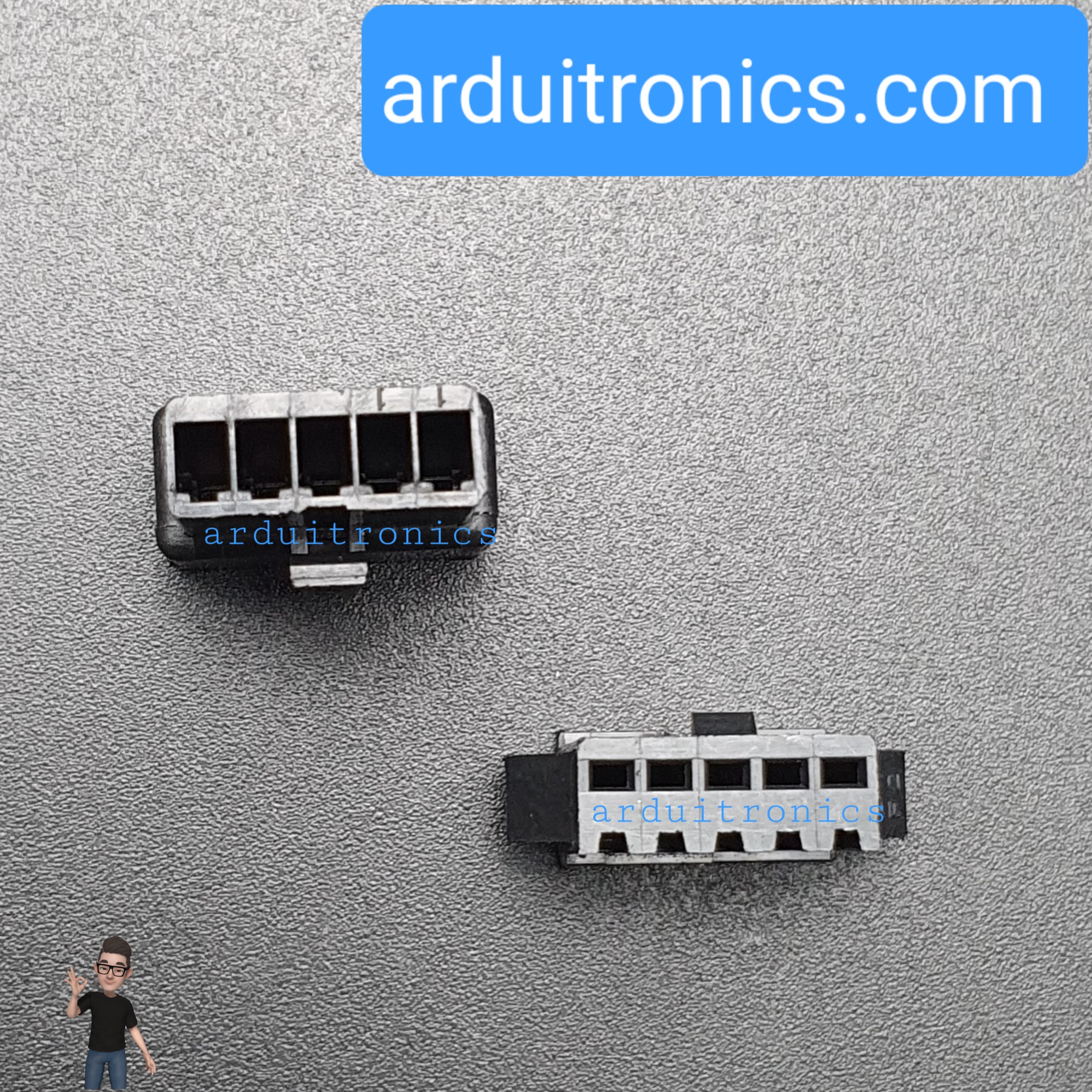 2.54mm 5 Pin Black Plastic Male Female JST-SM Housing Crimp Terminal Connector