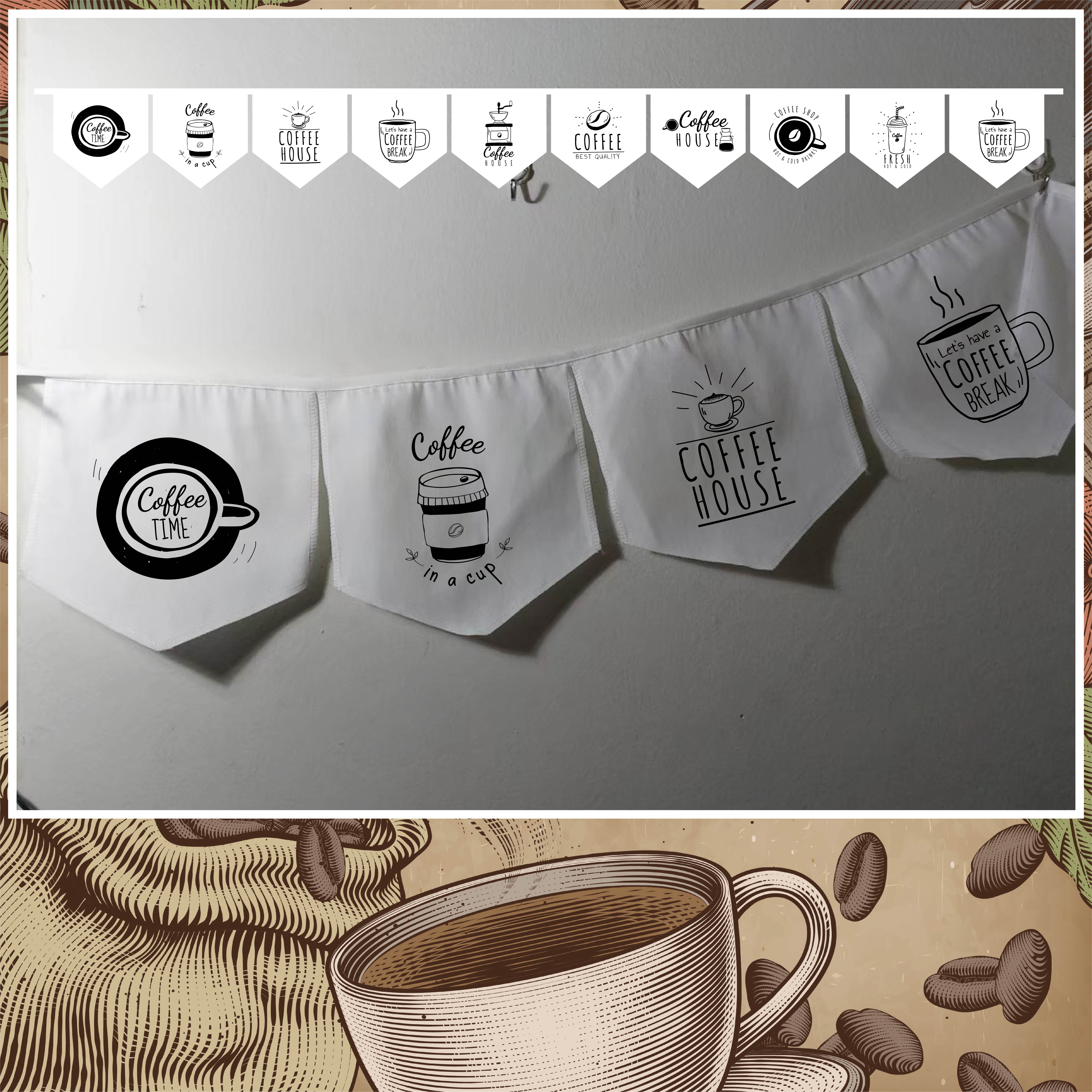 ธงราว ธงเซต ธงชุด ธงประดับ ร้านกาแฟ พร้อมส่งด่วน ทุกวัน มีสต๊อกเยอะมาก