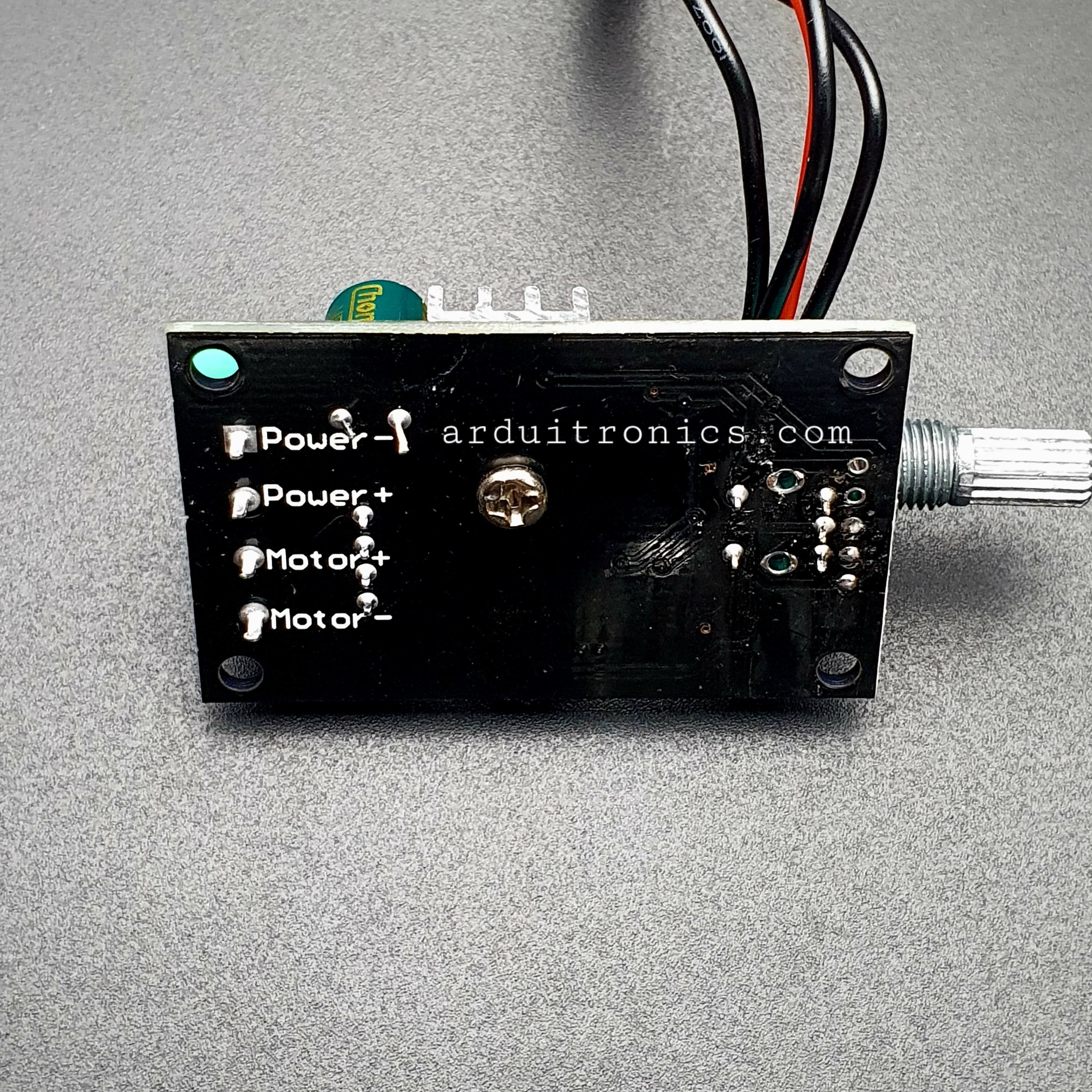 PWM DC Motor Speed Control 6-28Vdc 3A Module (ปุ่มหมุนสำหรับคุมความเร็วและมีสายสวิตซ์ปิดและเปิด2ระดับ)