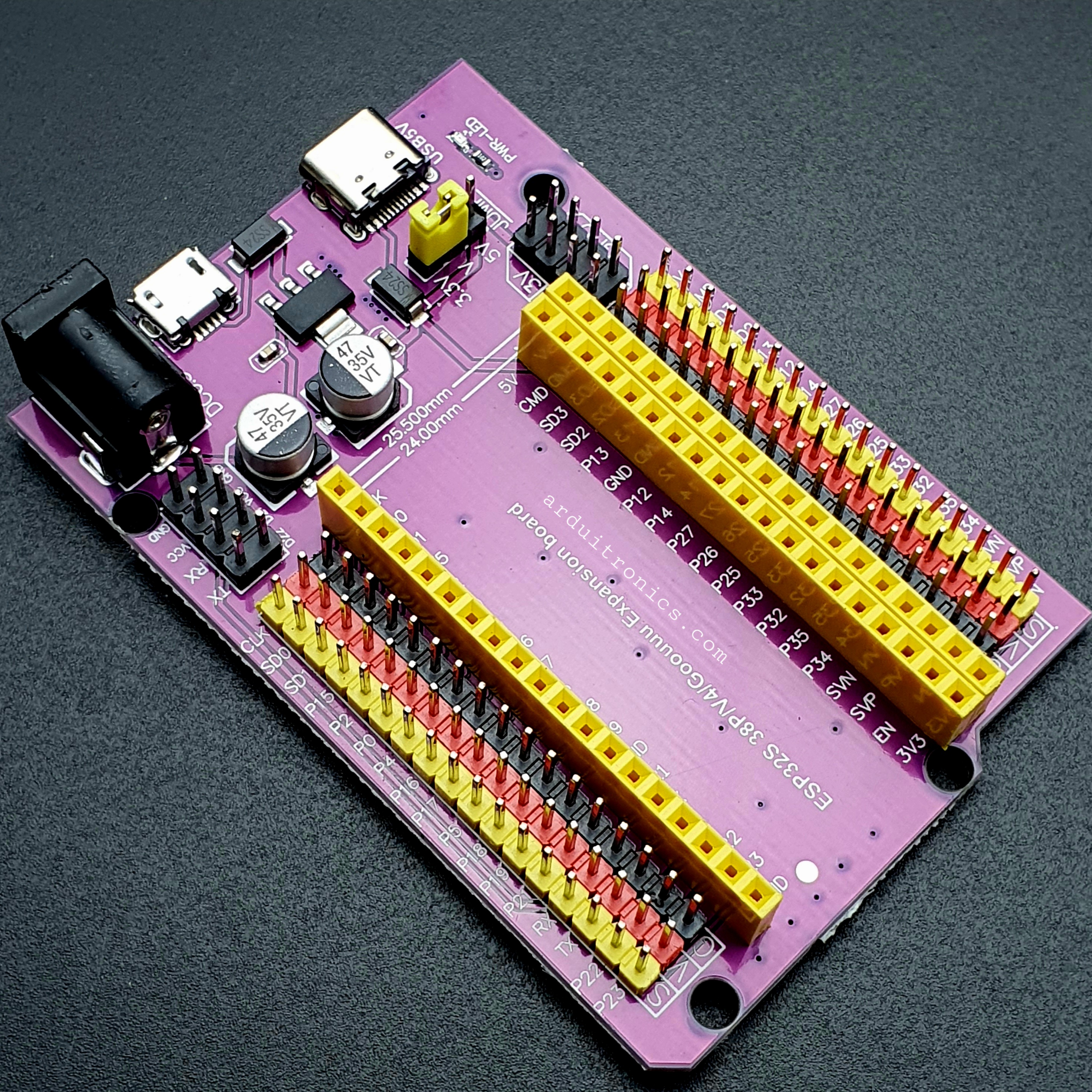 ESP32 ESP32S 38P Expansion Board บอร์ดขยายขา แบบ38P สีม่วง
