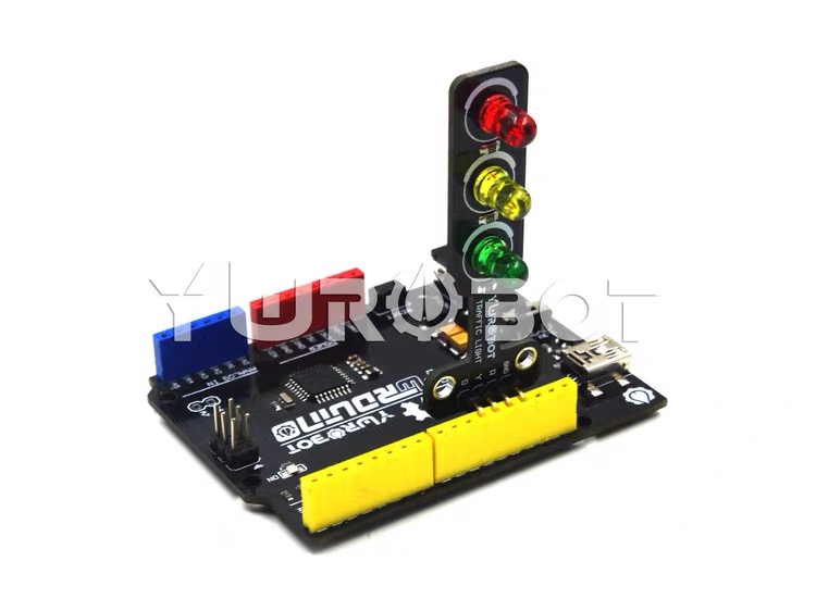 (YwRobot) LED Module 3 Traffic Light หลอดไฟ LED 5mm 3 สี แบบไฟจราจร Pin สีทอง