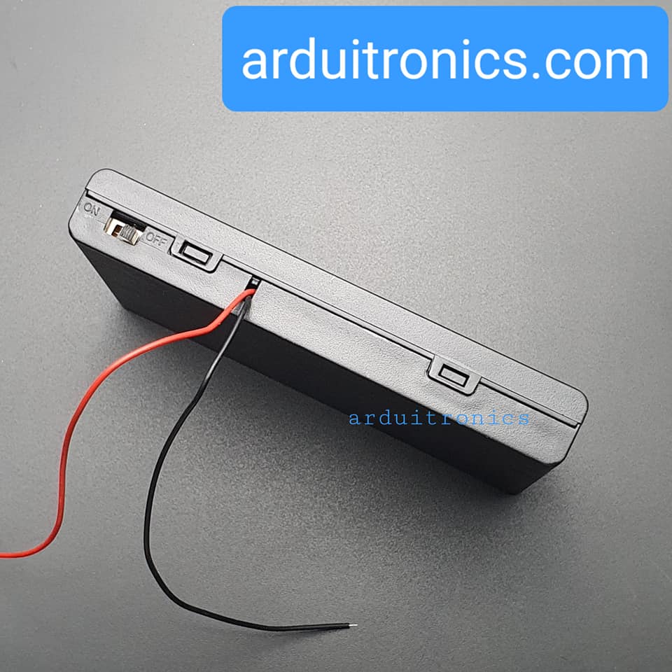 Battery Box รางถ่าน 8 ก้อน AA 12V (ก้อนละ 1.5V) แบบมีฝาปิด และมีสวิทช์เปิดปิด