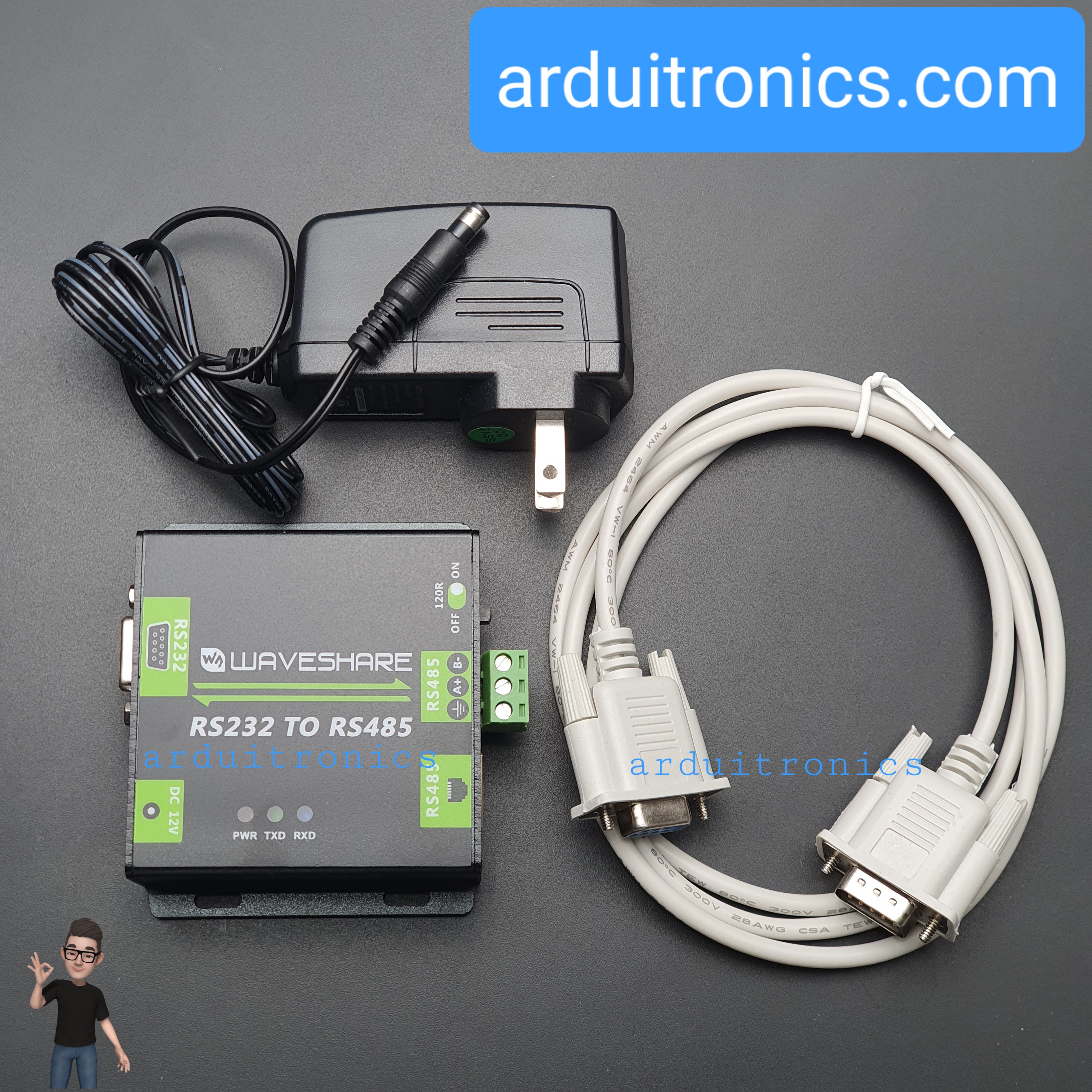 Industrial Grade Isolated RS232 to RS485 Converter (แท้จาก Waveshare)