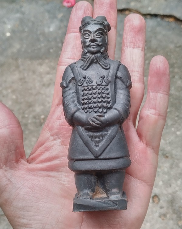 4ชิ้น ทหารจีนโบราณ ดินเผา ประมาณ 10-12 ซ.ม