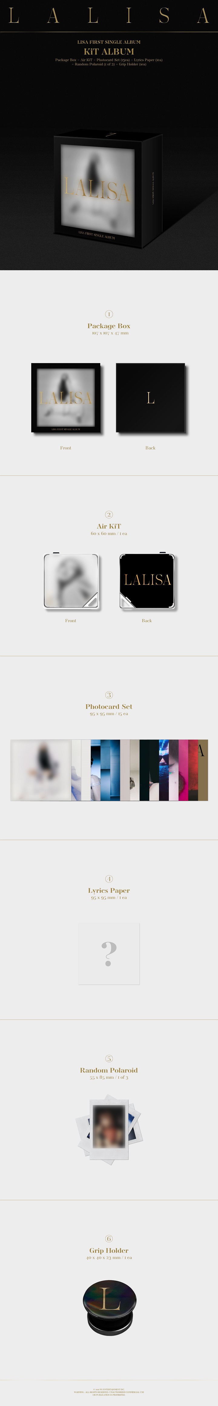 BLACKPINK - LISA - FIRST SINGLE ALBUM LALISA - KiT ALBUM แบบ ได้ ของแถมเพิ่ม จาก yg - ส่ง เรือ