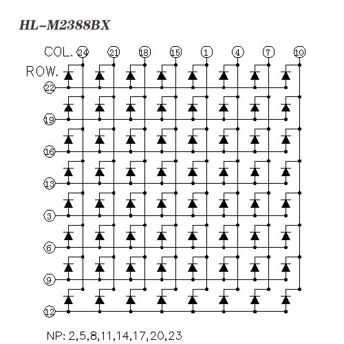 LED 8x8 Dot Matrix (Red Color) 60x60mm