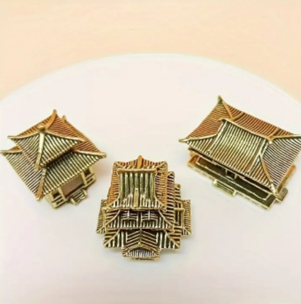 3ชิ้นบ้านโบราณแบบจีน ขนาดเล็ก ของขวัญตกแต่ง