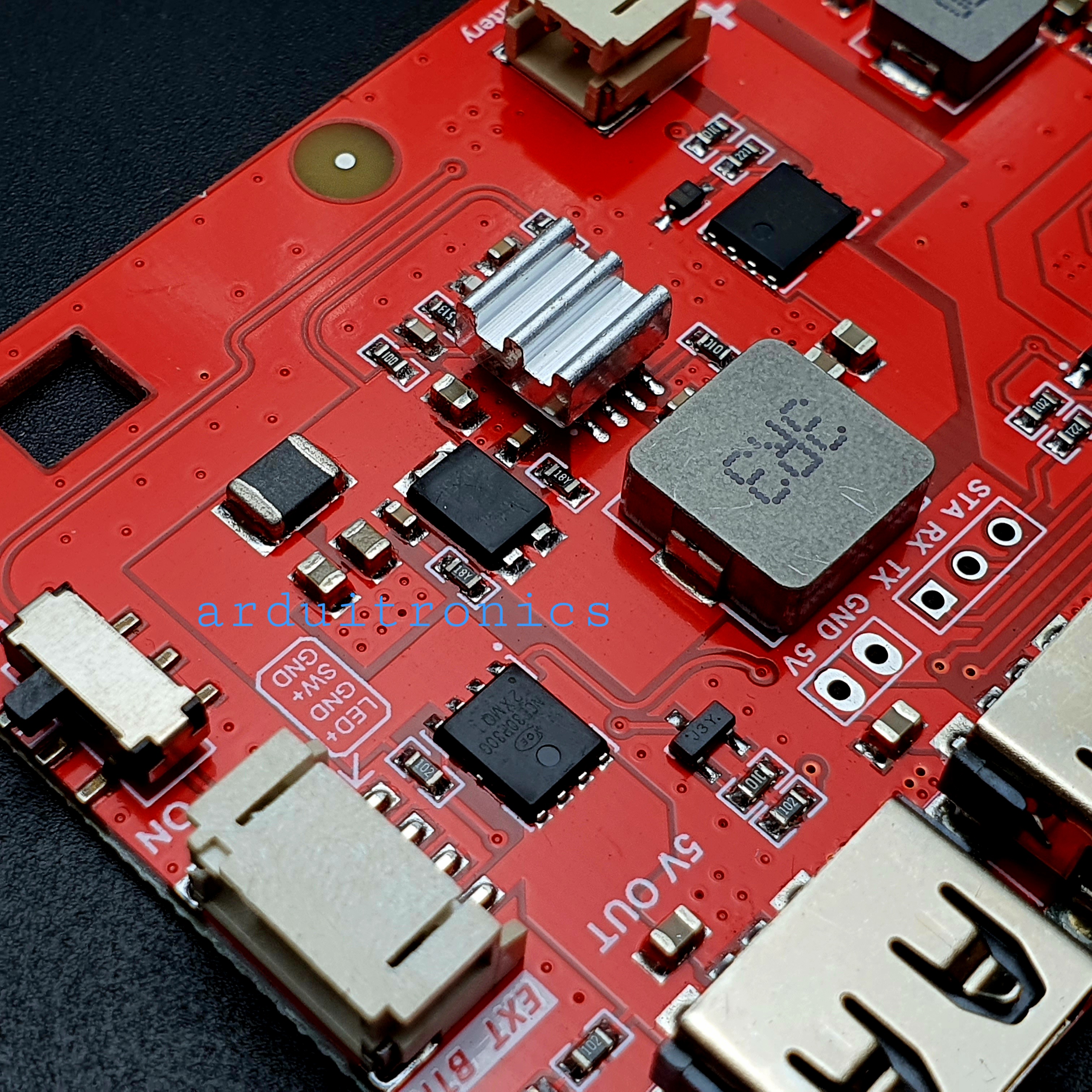 Raspberry Pi (RPi) UPSPack Standard V3 PCB สีแดง + Free ถ่าน 3.7V 6500mAh