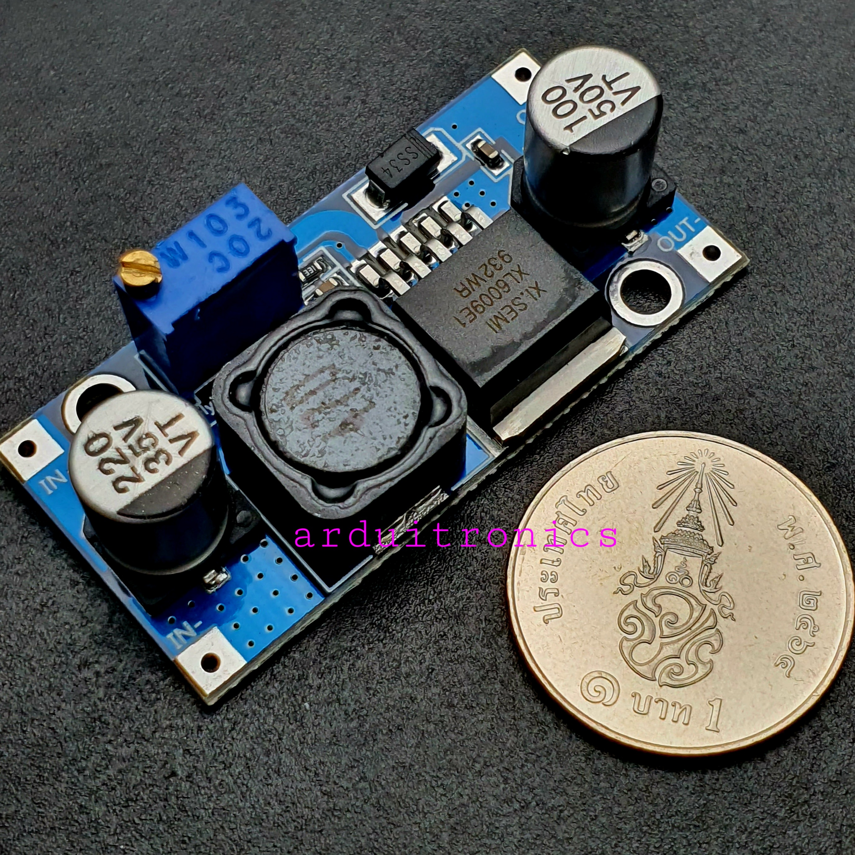 DC-to-DC Step Up Module 4A (XL6009 / XL6009E1) โมดูลแปลงไฟขึ้น จาก 3.2-32V เป็น 5-35V จ่ายกระแสสูงสุด 4A