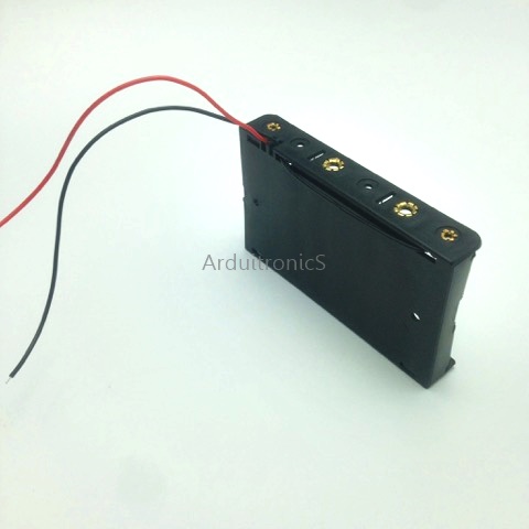 Battery Box รางถ่าน 6 ก้อน AA 9V สำหรับ Arduino ไม่มีฝา