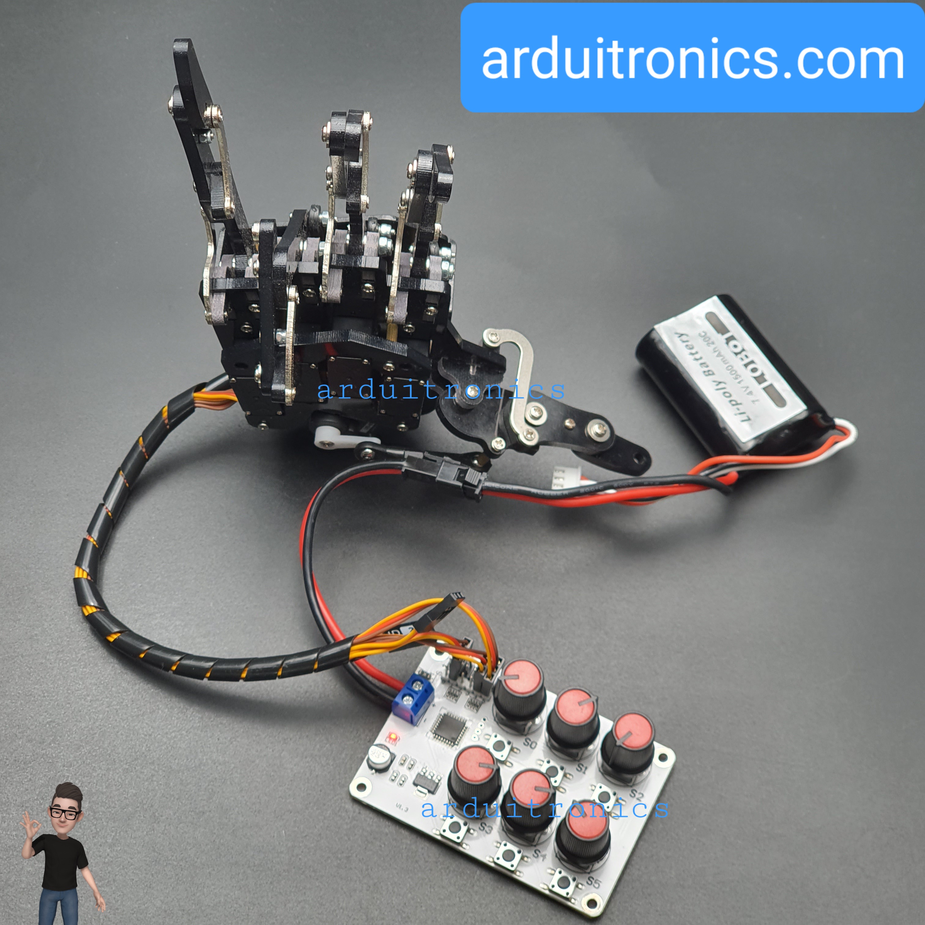 Robot Hand (Right) Kit ประกอบให้แล้วพร้อมใช้