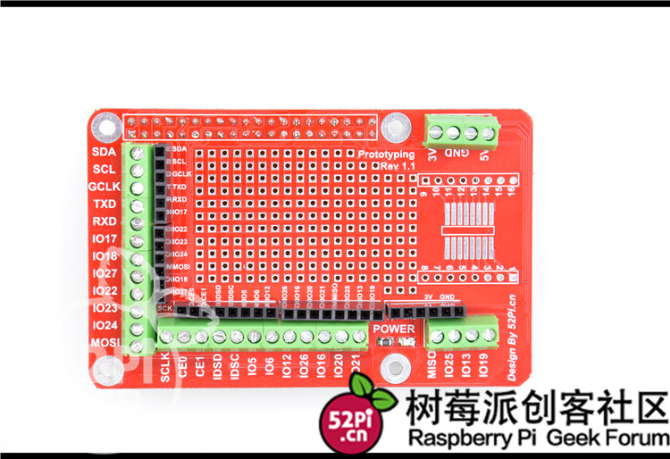 Raspberry Pi 3B+ / 3B Prototype Extension Board